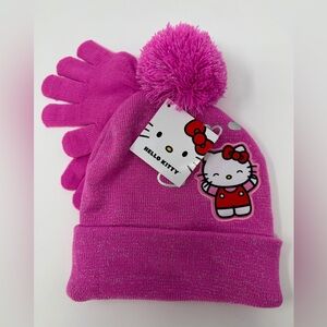 Hello Kitty Pink Hat and Gloves Set